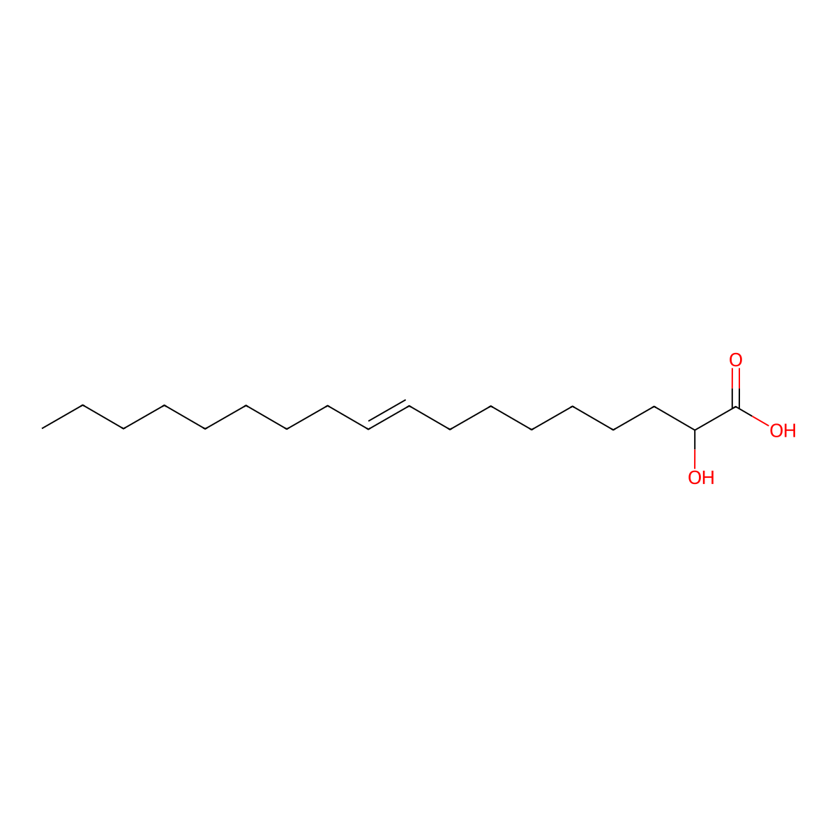 2-Hydroxyoctadec-9-enoic acid molecular structure, CAS 30141-68-5