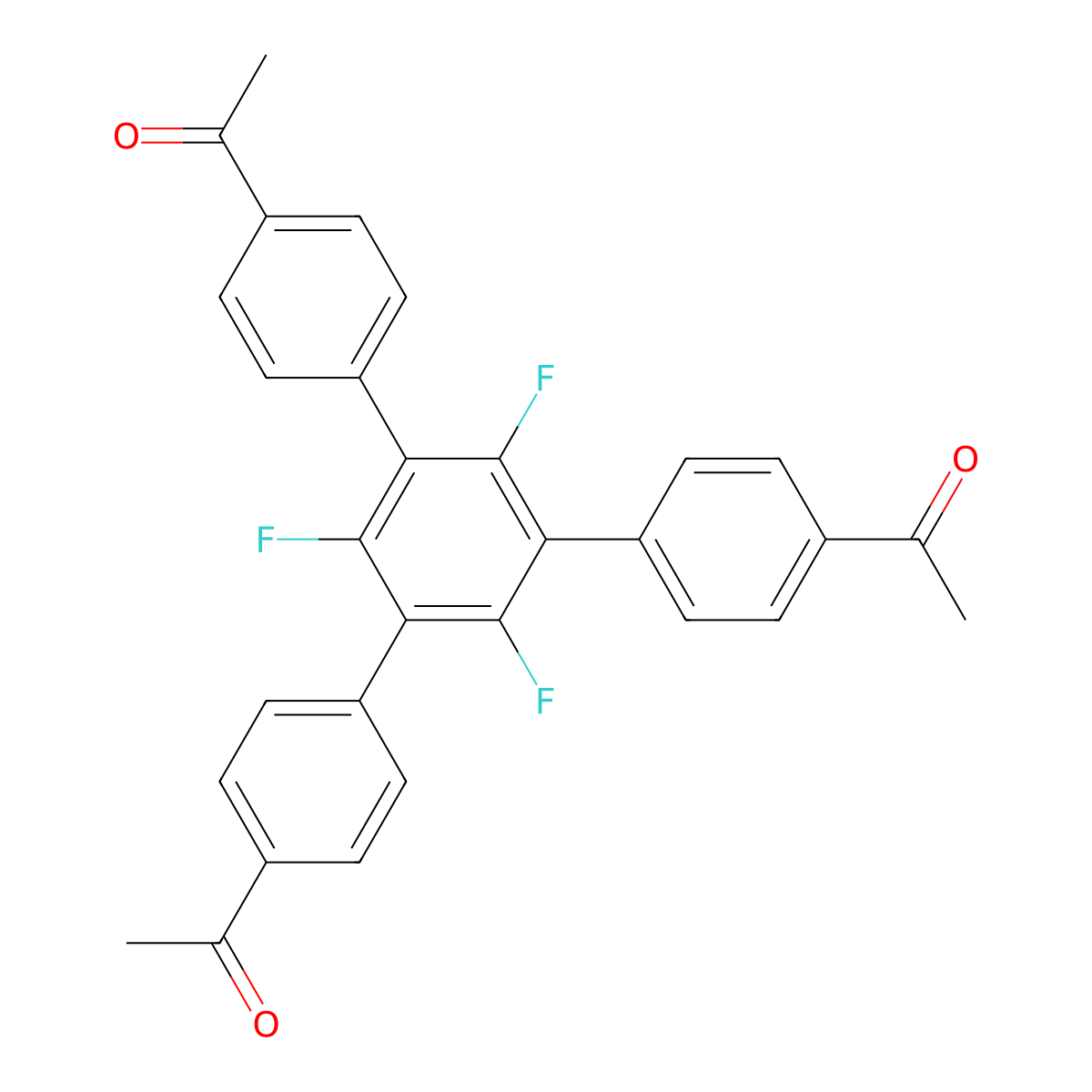 1,3,5-Trifluoro-2,4,6-tris(4-acetylphenyl)benzene molecular structure, CAS 3014368-75-0