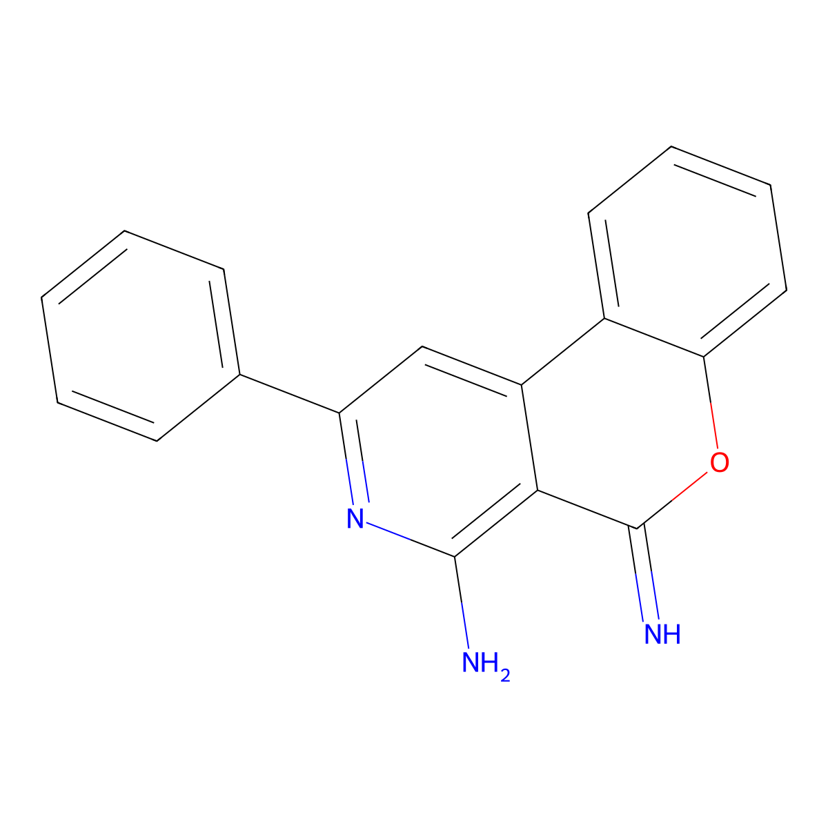 5-Imino-2-phenylchromeno[3,4-c]pyridine-4-ylamine molecular structure, CAS 30144-15-1