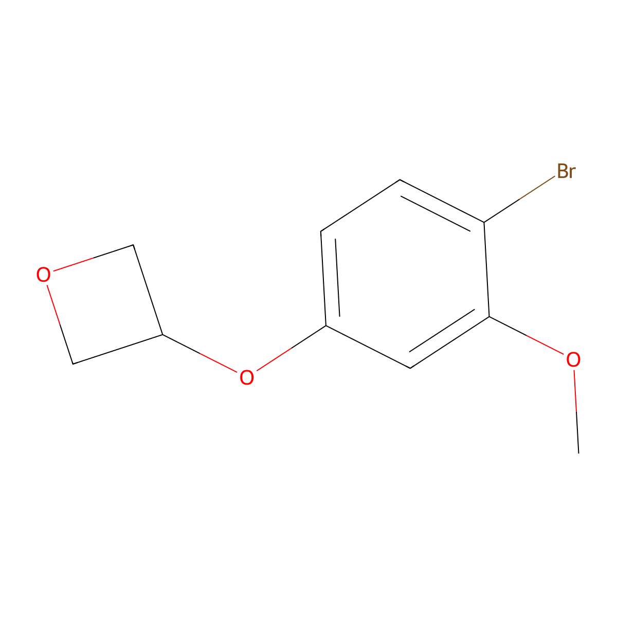 Oxetane, 3-(4-bromo-3-methoxyphenoxy)- molecular structure, CAS 3014400-03-1