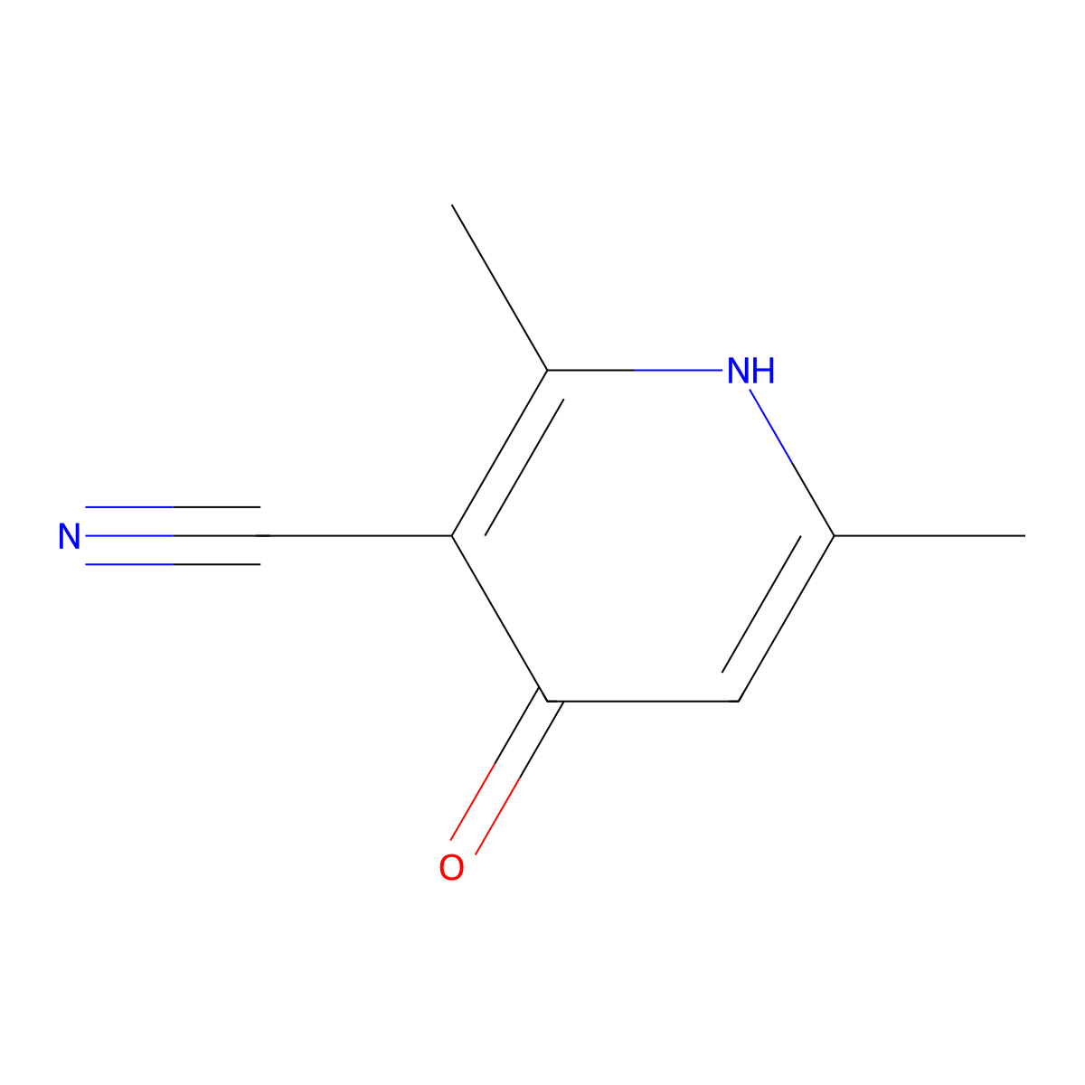 4-Hydroxy-2,6-dimethylpyridine-3-carbonitrile molecular structure, CAS 30145-81-4