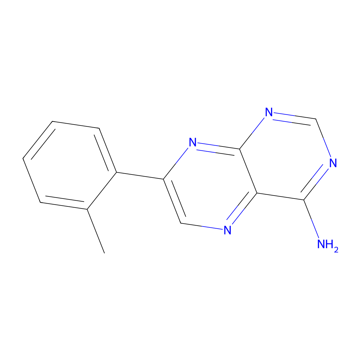 7-(2-Methylphenyl)pteridin-4-amine molecular structure, CAS 30146-30-6