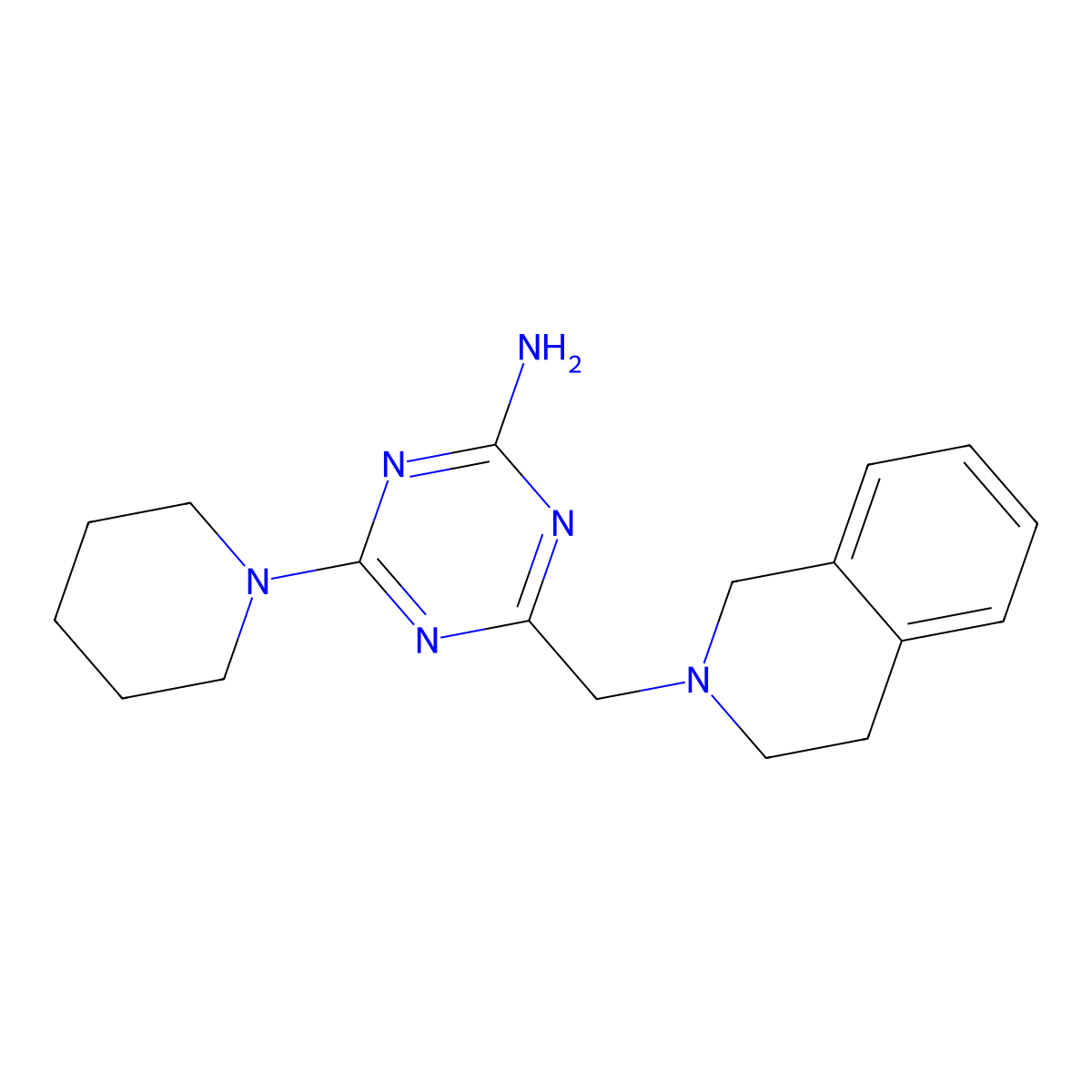 Isoquinoline, 1,2,3,4-tetrahydro-2-((4-amino-6-piperidino-s-triazin-2-yl)methyl)- molecular structure, CAS 30146-58-8