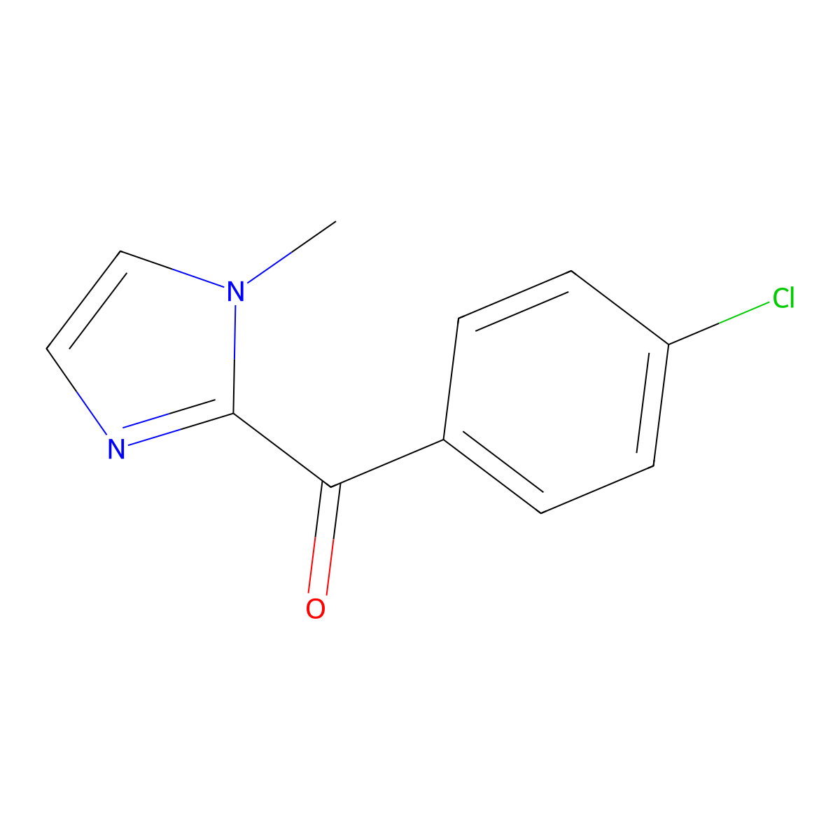 (4-Chlorophenyl)(1-methyl-1H-imidazol-2-yl)methanone molecular structure, CAS 30148-18-6