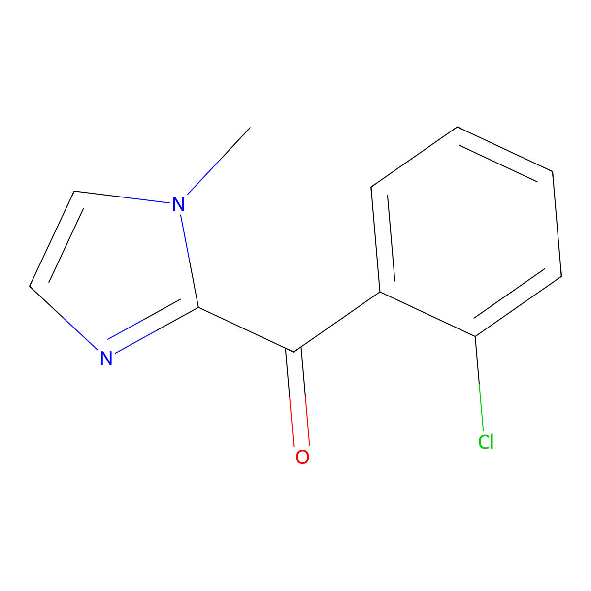 (2-Chlorophenyl)(1-methyl-1H-imidazol-2-yl)methanone molecular structure, CAS 30148-26-6