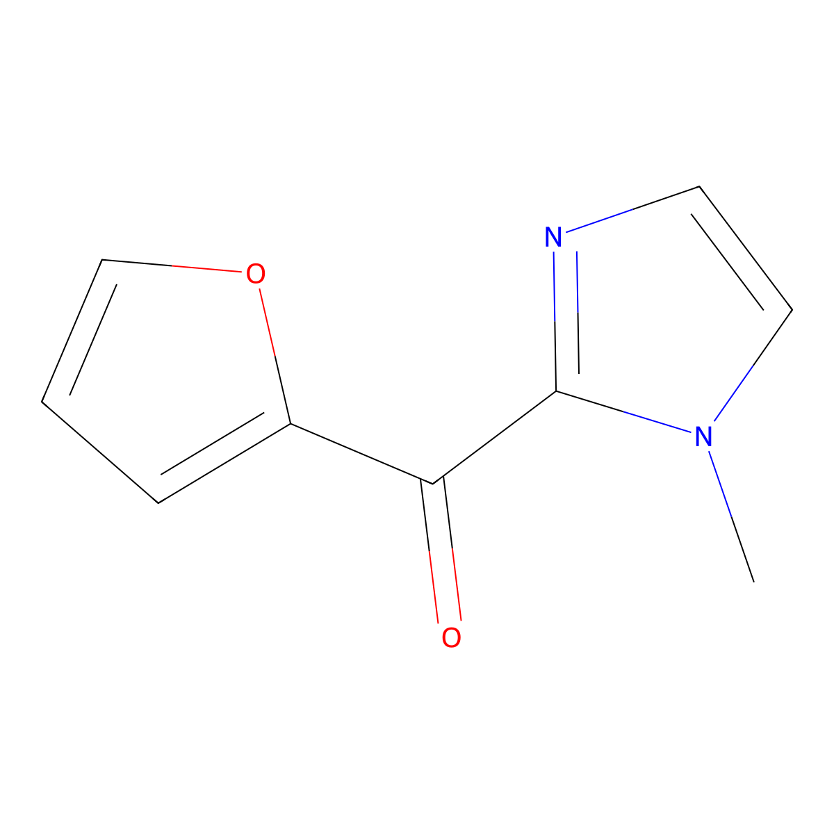 2-furyl(1-methyl-1H-imidazol-2-yl)methanone molecular structure, CAS 30148-29-9