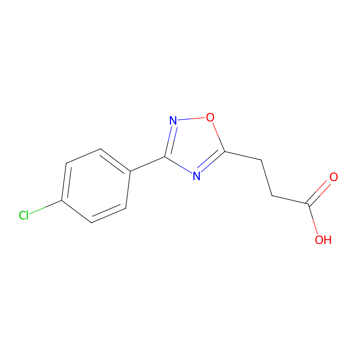 3-(3-(4-Chlorophenyl)-1,2,4-oxadiazol-5-yl)propanoic acid molecular structure, CAS 30149-93-0