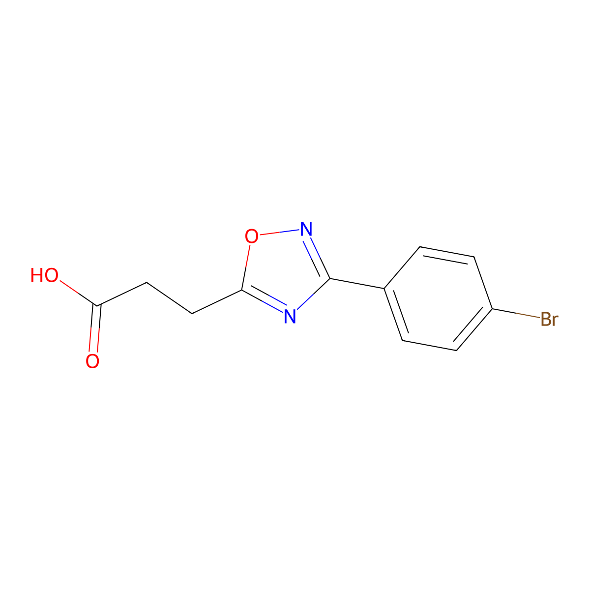3-[3-(4-Bromophenyl)-1,2,4-oxadiazol-5-yl]propanoic acid molecular structure, CAS 30149-94-1