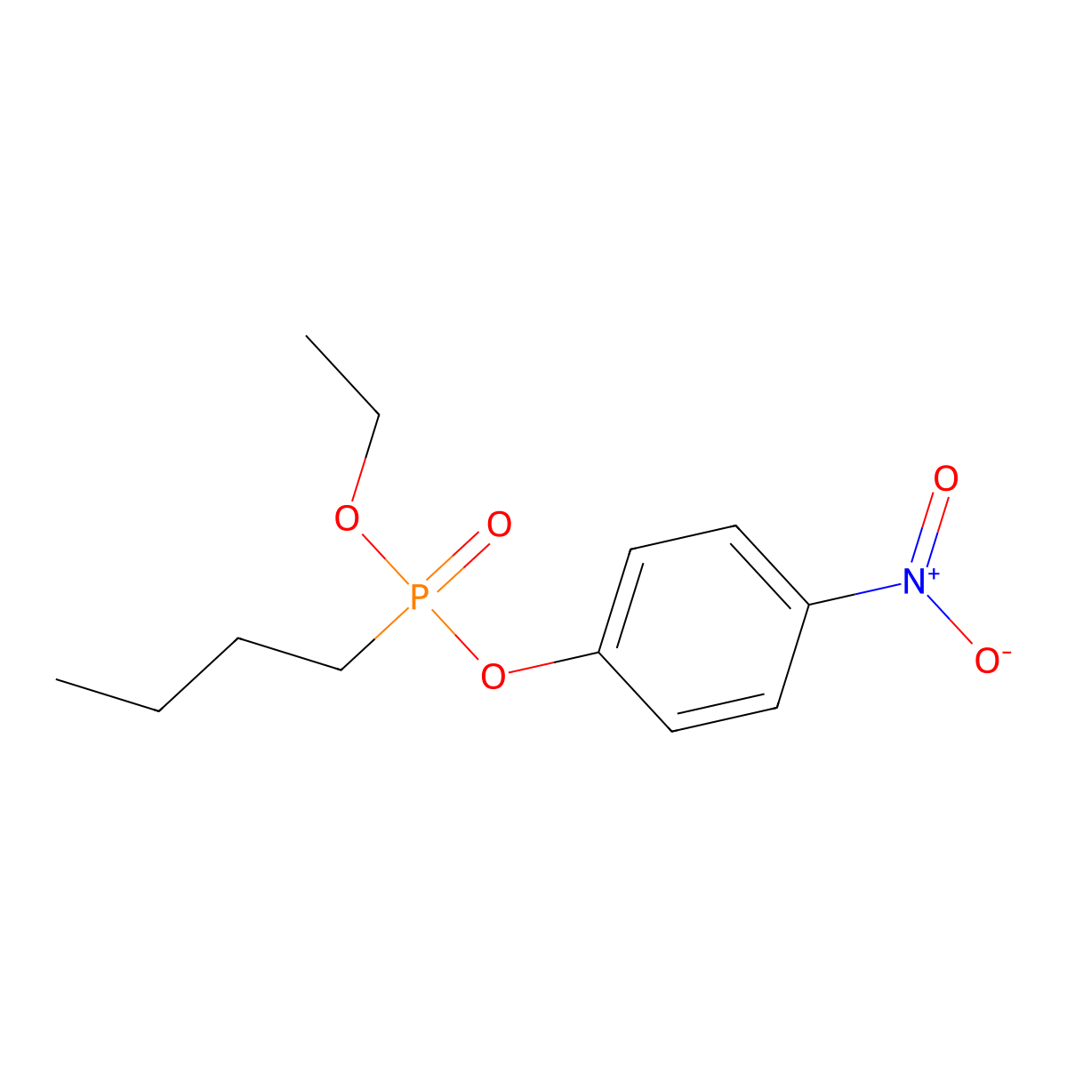 Phosphonic acid, butyl-, ethyl p-nitrophenyl ester molecular structure, CAS 3015-74-5