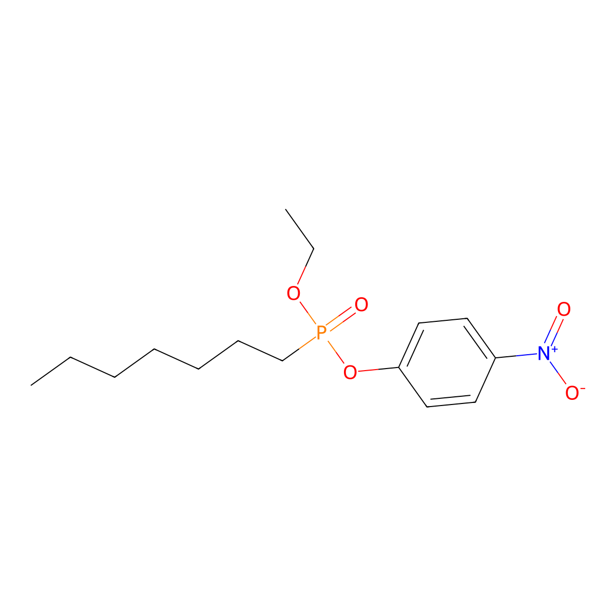Phosphonic acid, heptyl-, O-ethyl O-(p-nitrophenyl) ester molecular structure, CAS 3015-77-8