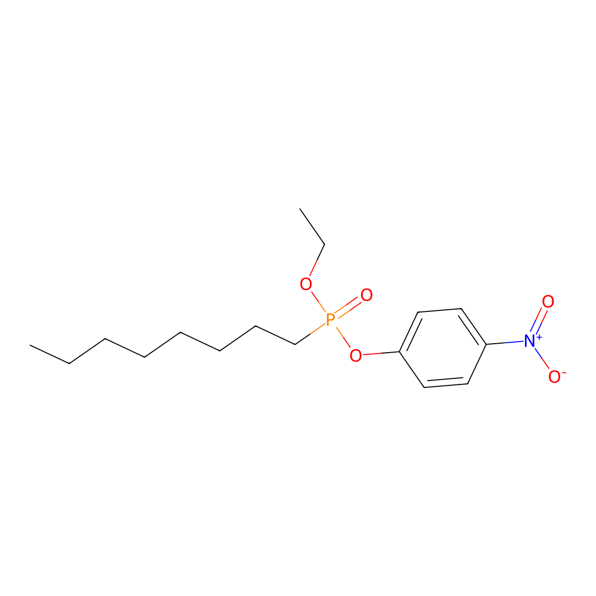Ethyl 4-nitrophenyl octylphosphonate molecular structure, CAS 3015-78-9