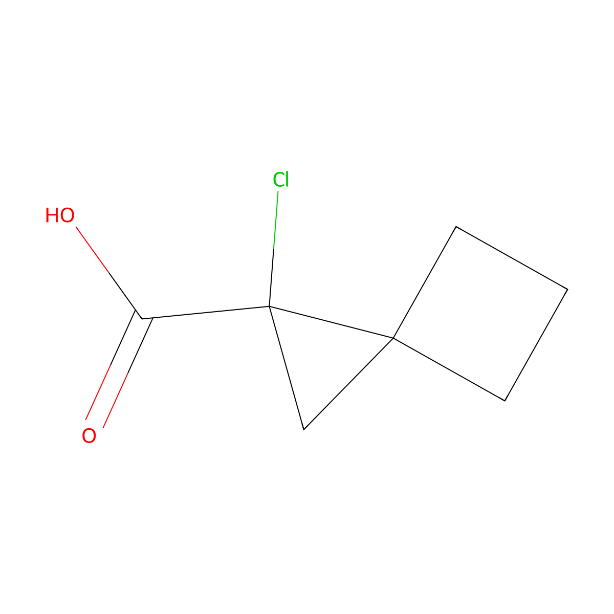 1-Chlorospiro[2.3]hexane-1-carboxylicacid molecular structure, CAS 30152-56-8