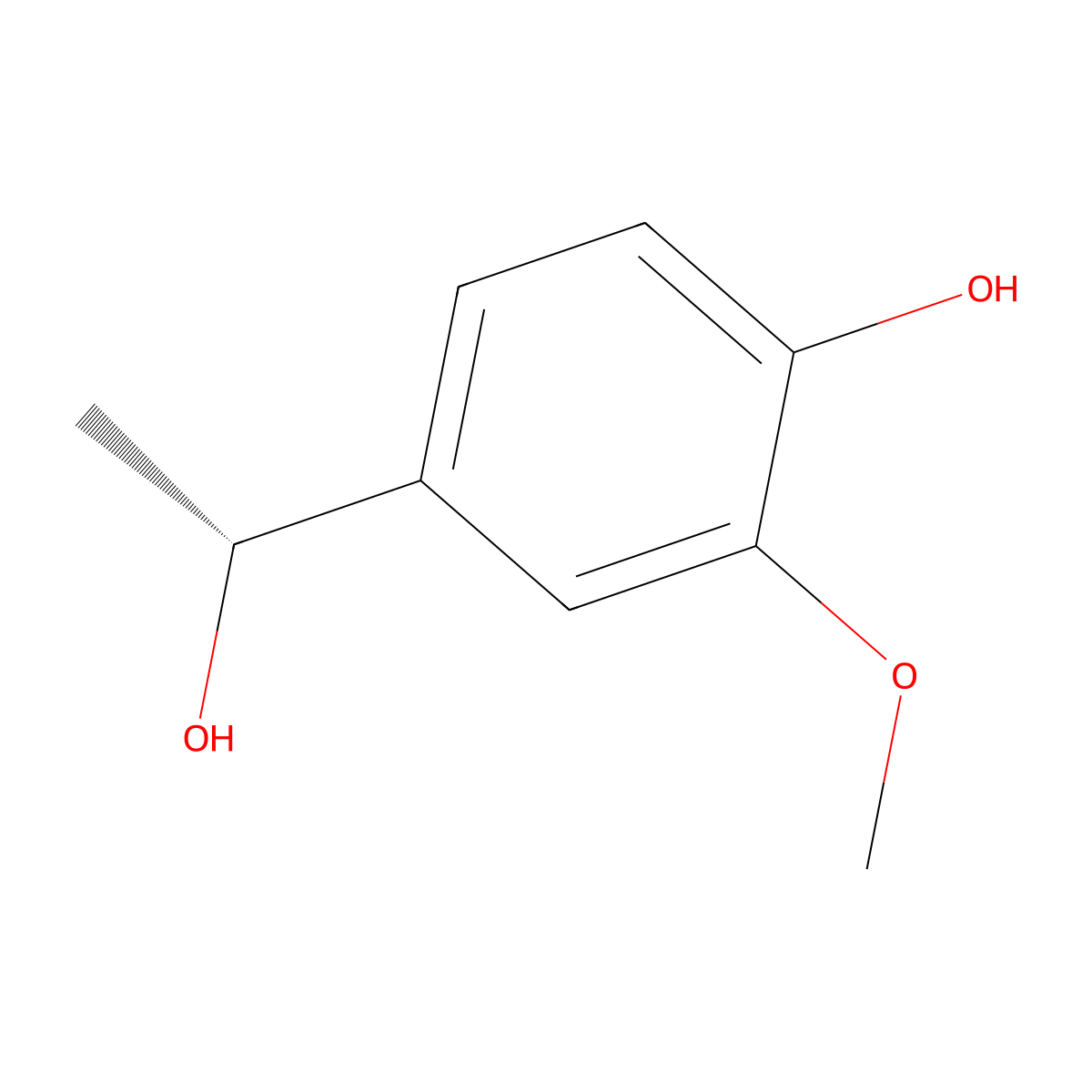 4-[(1R)-1-hydroxyethyl]-2-methoxyphenol molecular structure, CAS 301526-24-9