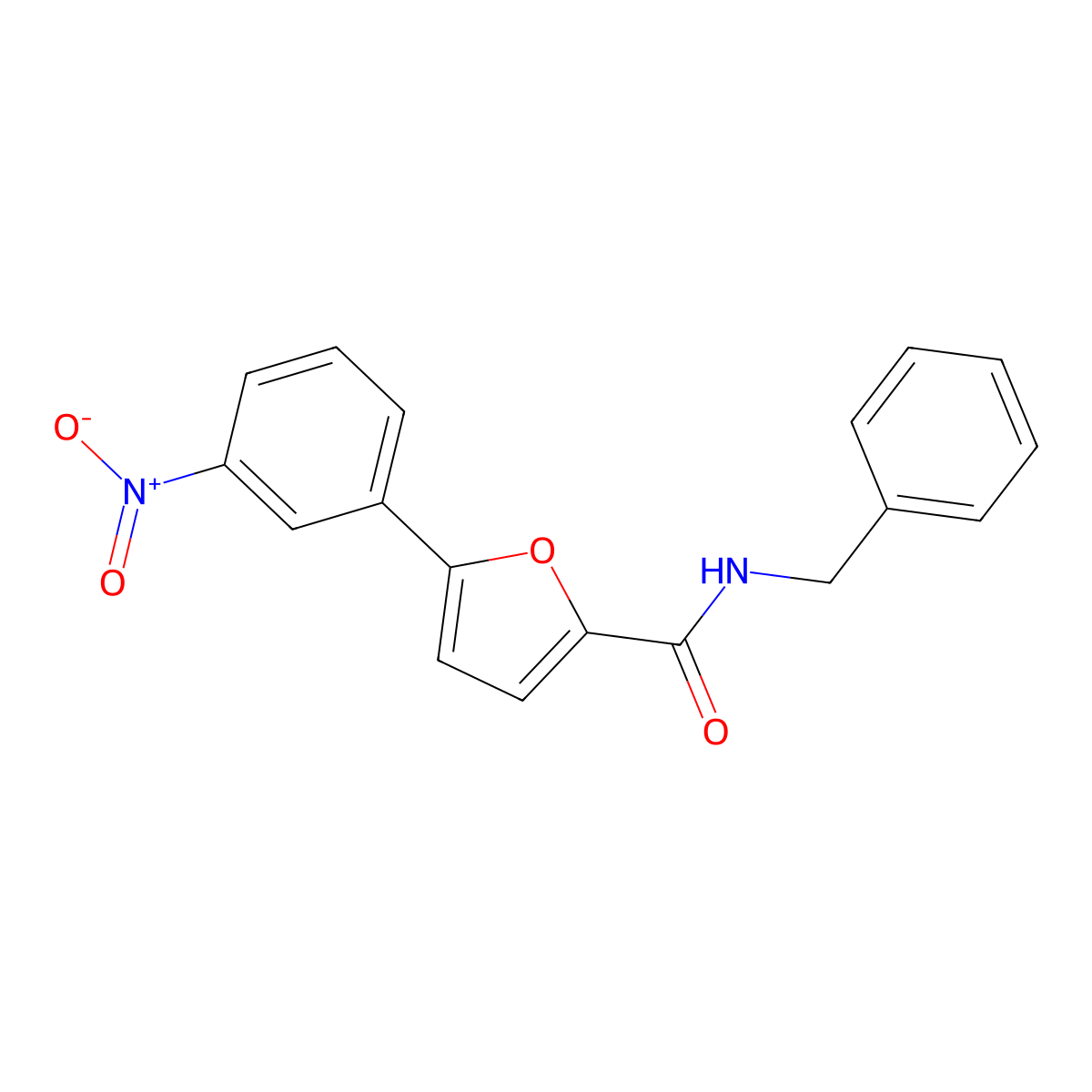 N-benzyl-5-(3-nitrophenyl)furan-2-carboxamide molecular structure, CAS 301527-98-0