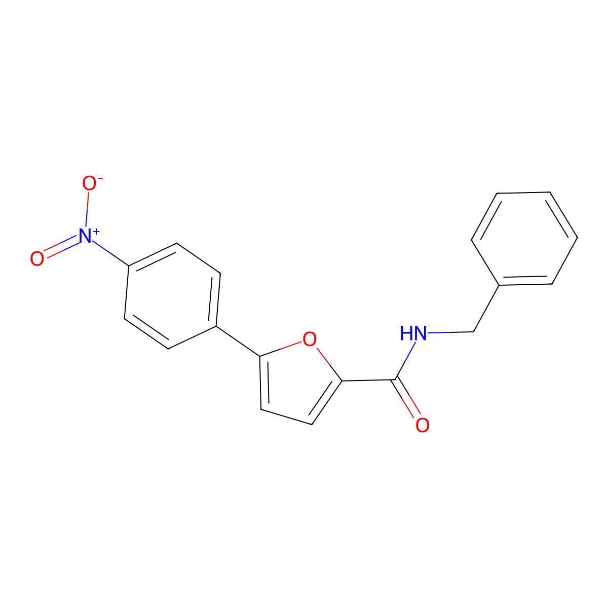 N-benzyl-5-(4-nitrophenyl)furan-2-carboxamide molecular structure, CAS 301528-00-7