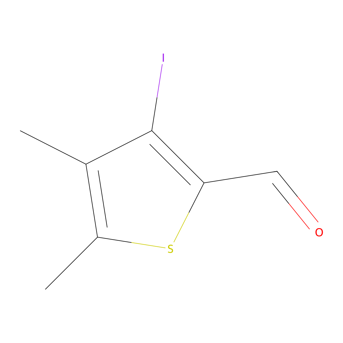 3-Iodo-4,5-dimethylthiophene-2-carbaldehyde molecular structure, CAS 30153-05-0