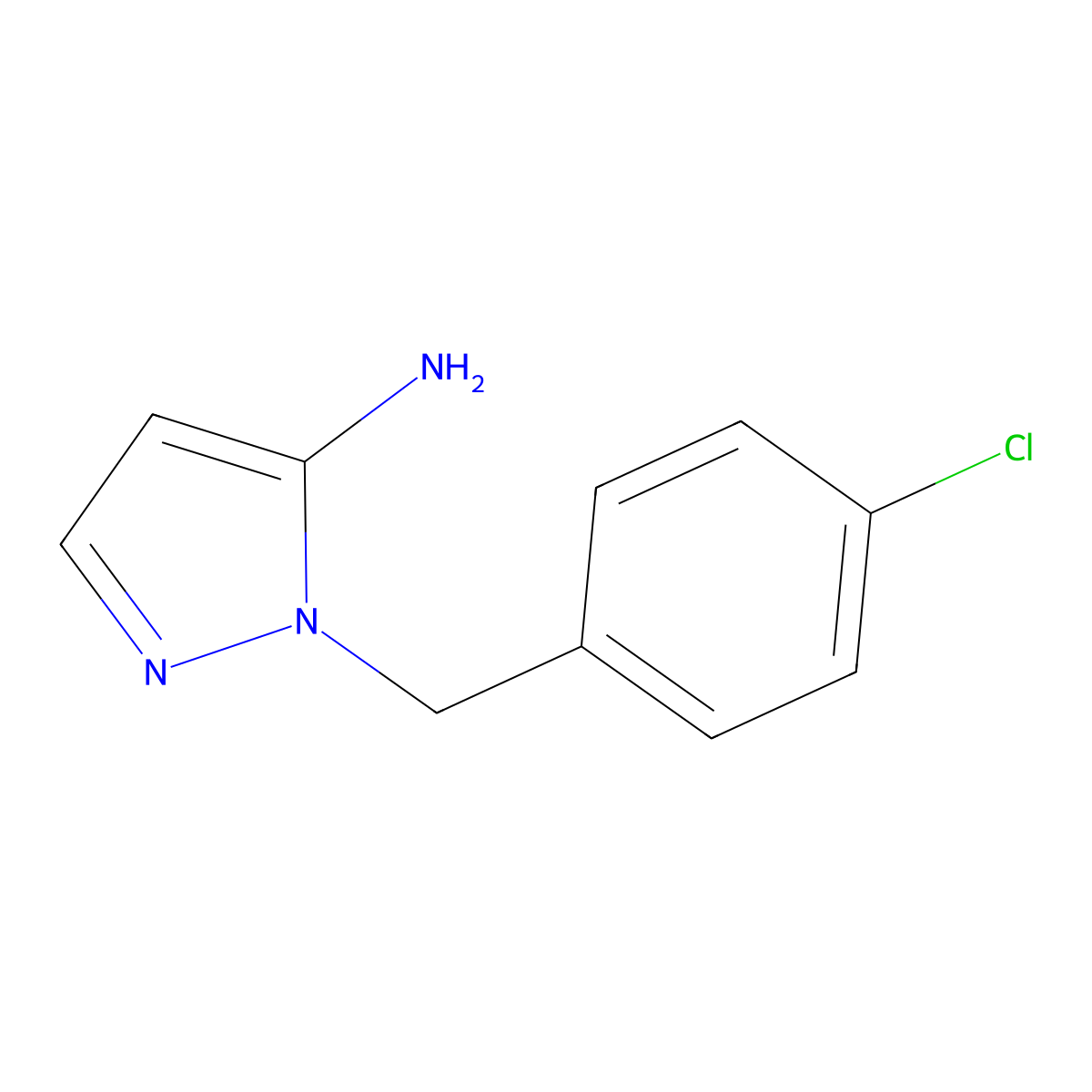 1-(4-chlorobenzyl)-1H-pyrazol-5-amine molecular structure, CAS 30153-85-6