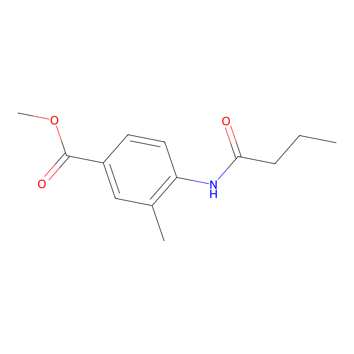 3-Methyl-4-butyrylaminobenzoic acid methyl ester molecular structure, CAS 301533-59-5