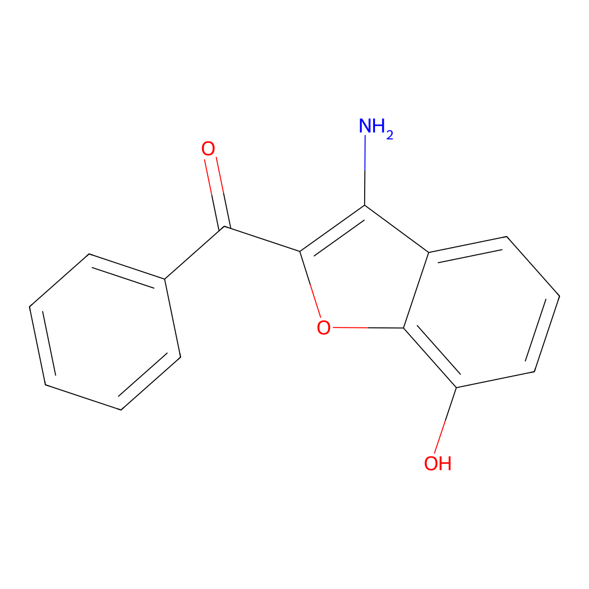 (3-Amino-7-hydroxy-1-benzofuran-2-YL)(phenyl)methanone molecular structure, CAS 301538-51-2