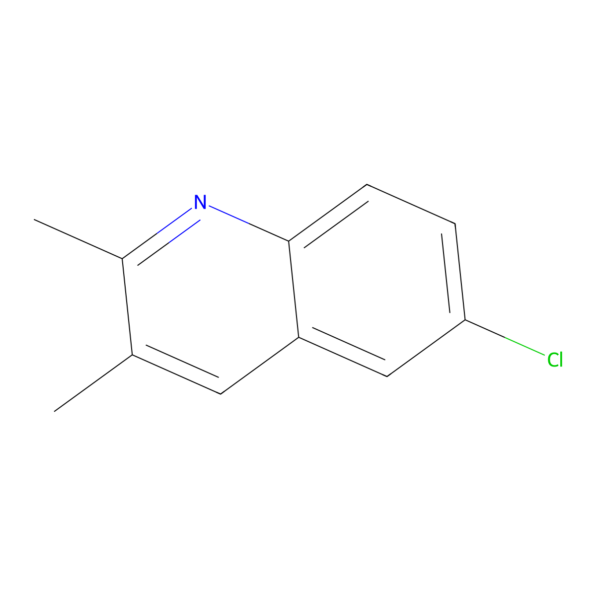 6-Chloro-2,3-dimethylquinoline molecular structure, CAS 30159-95-6