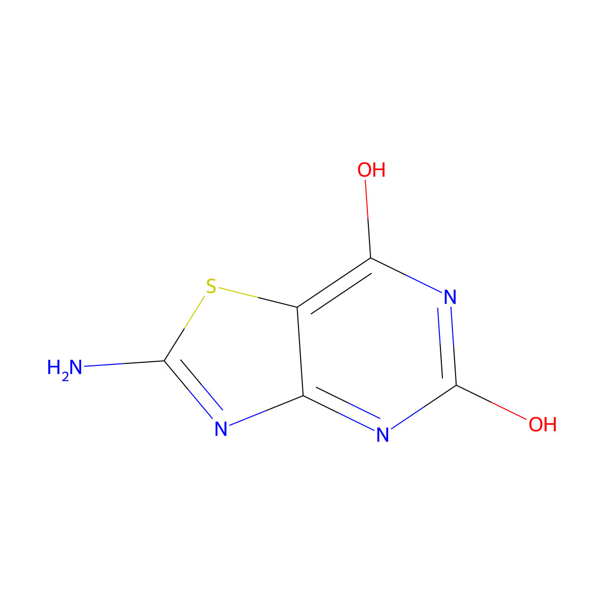 2-Amino[1,3]thiazolo[4,5-d]pyrimidine-5,7-diol molecular structure, CAS 30161-91-2