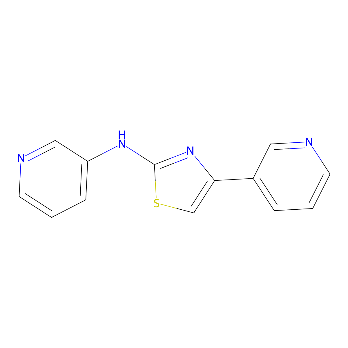 N,4-bis(3-pyridinyl)-2-thiazolamine molecular structure, CAS 30162-42-6