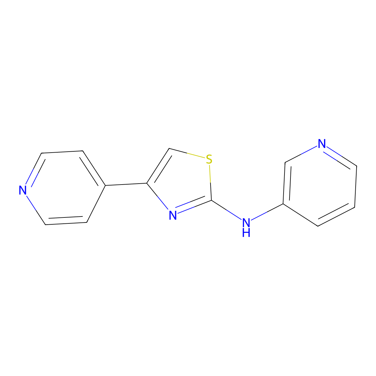 N-[4-(4-pyridinyl)-1,3-thiazol-2-yl]-3-pyridinamine molecular structure, CAS 30162-43-7