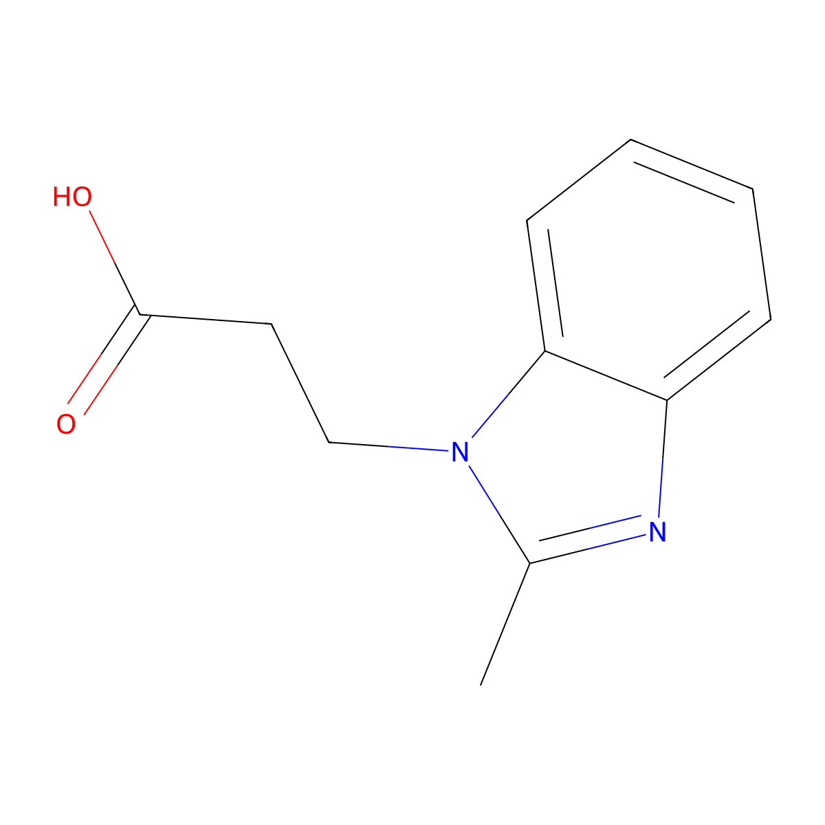 3-(2-methyl-1H-1,3-benzodiazol-1-yl)propanoic acid molecular structure, CAS 30163-82-7