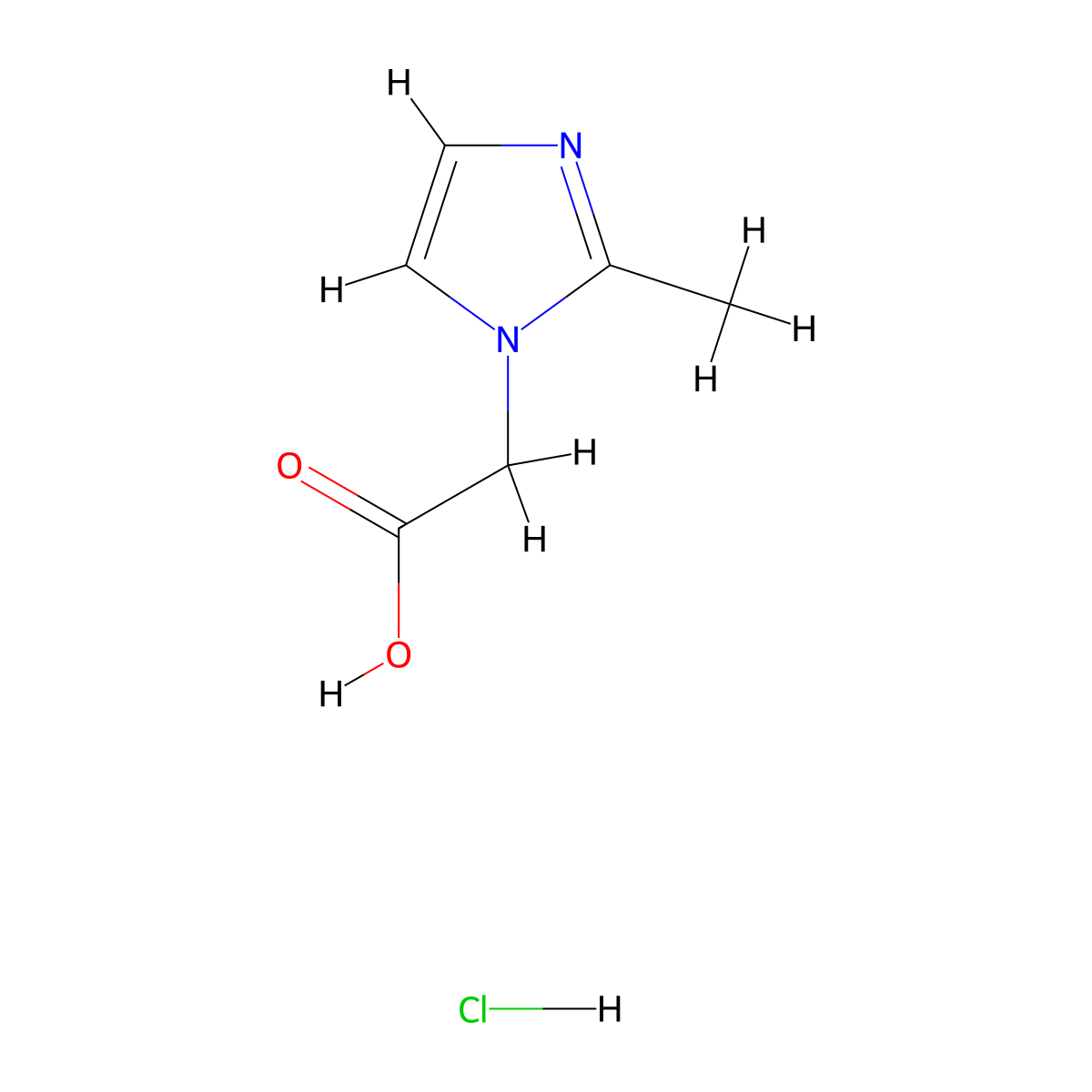 (2-Methyl-1H-imidazol-1-yl)acetic acid hydrochloride molecular structure, CAS 30163-87-2