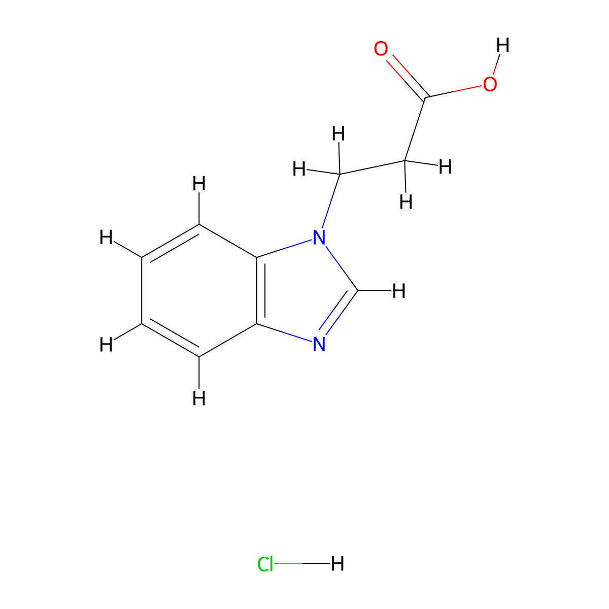 3-(1H-Benzimidazol-1-yl)propanoic acid hydrochloride molecular structure, CAS 30163-88-3