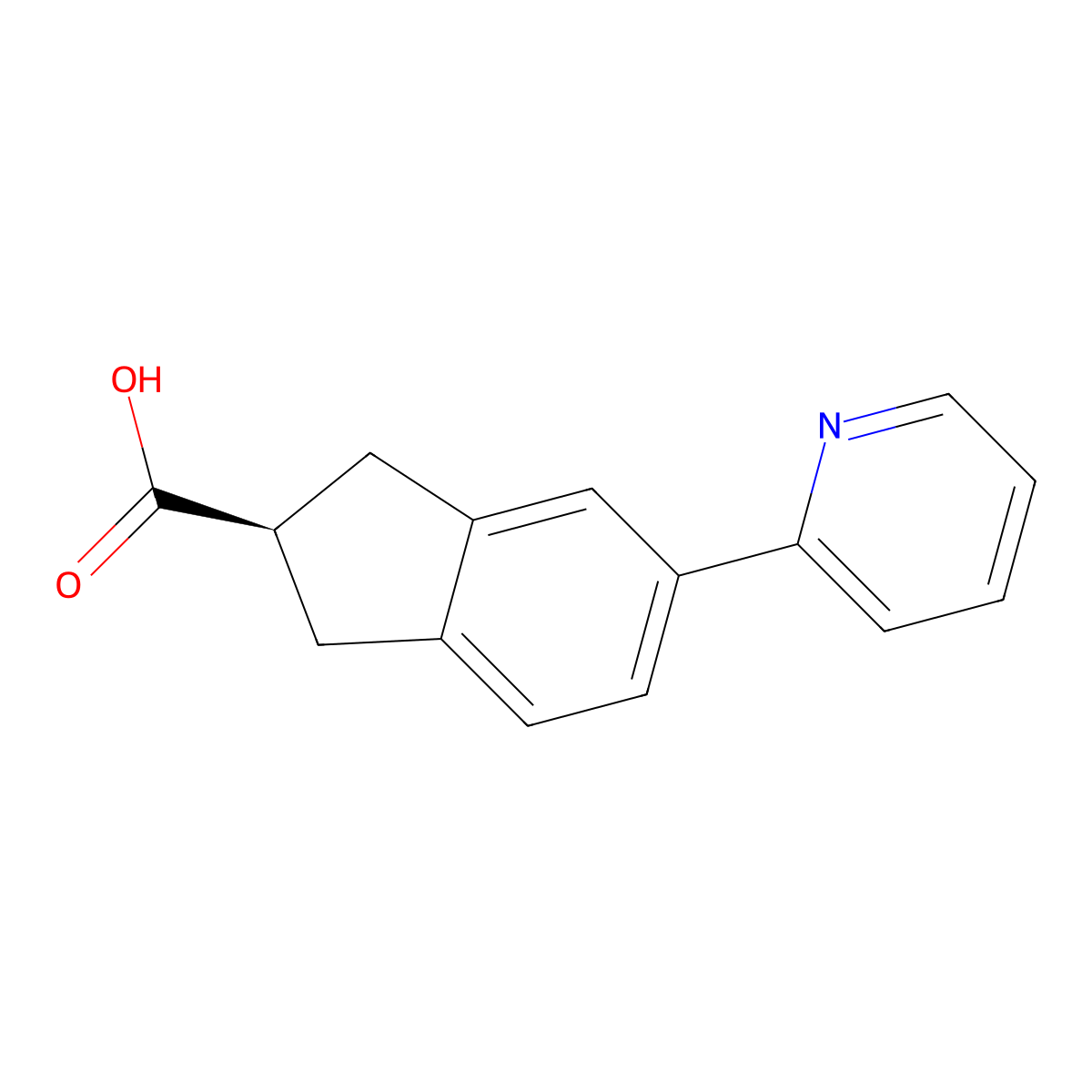 (R)-5-(Pyridin-2-YL)-2,3-dihydro-1H-indene-2-carboxylic acid molecular structure, CAS 3016398-17-4