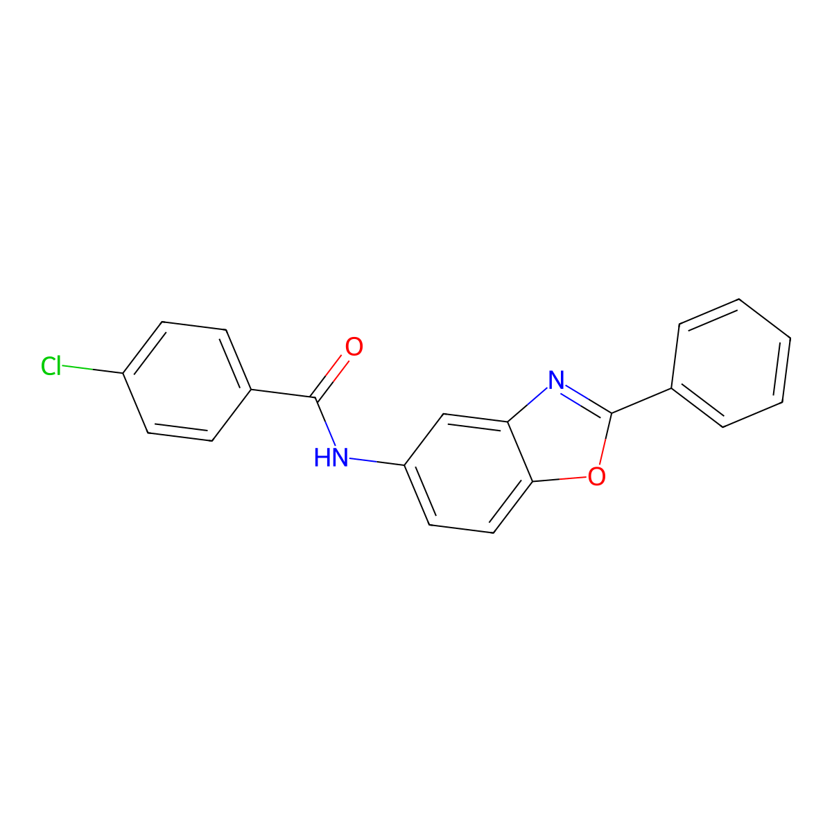 4-chloro-N-(2-phenyl-1,3-benzoxazol-5-yl)benzamide molecular structure, CAS 301646-87-7