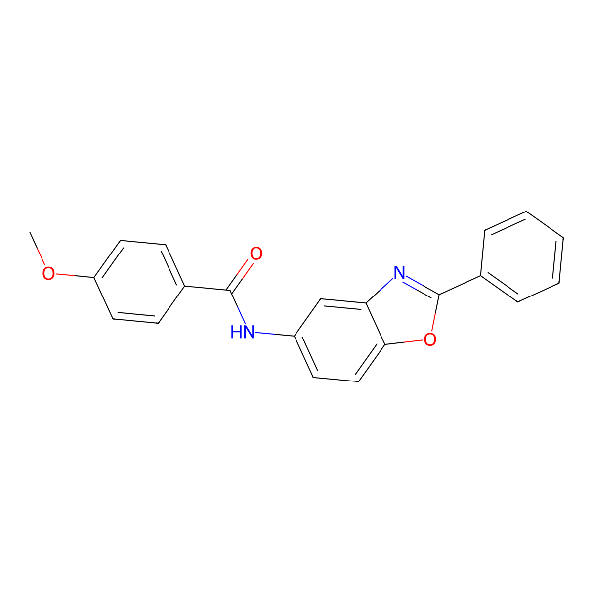 4-methoxy-N-(2-phenyl-1,3-benzoxazol-5-yl)benzamide molecular structure, CAS 301646-88-8
