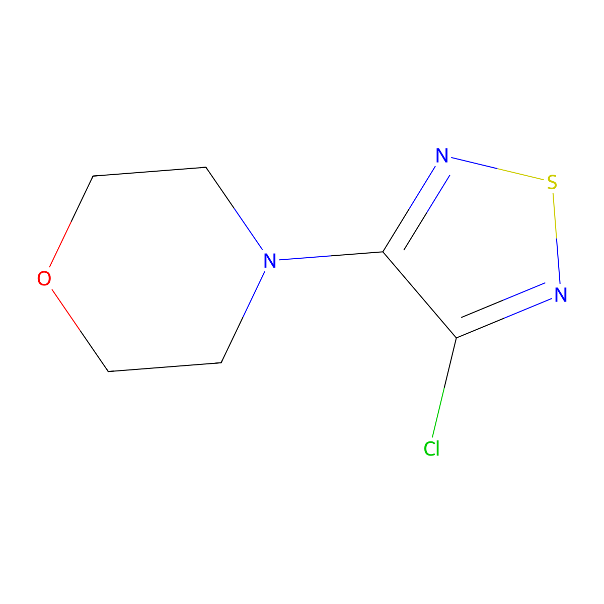 3-Chloro-4-morpholino-1,2,5-thiadiazole molecular structure, CAS 30165-96-9