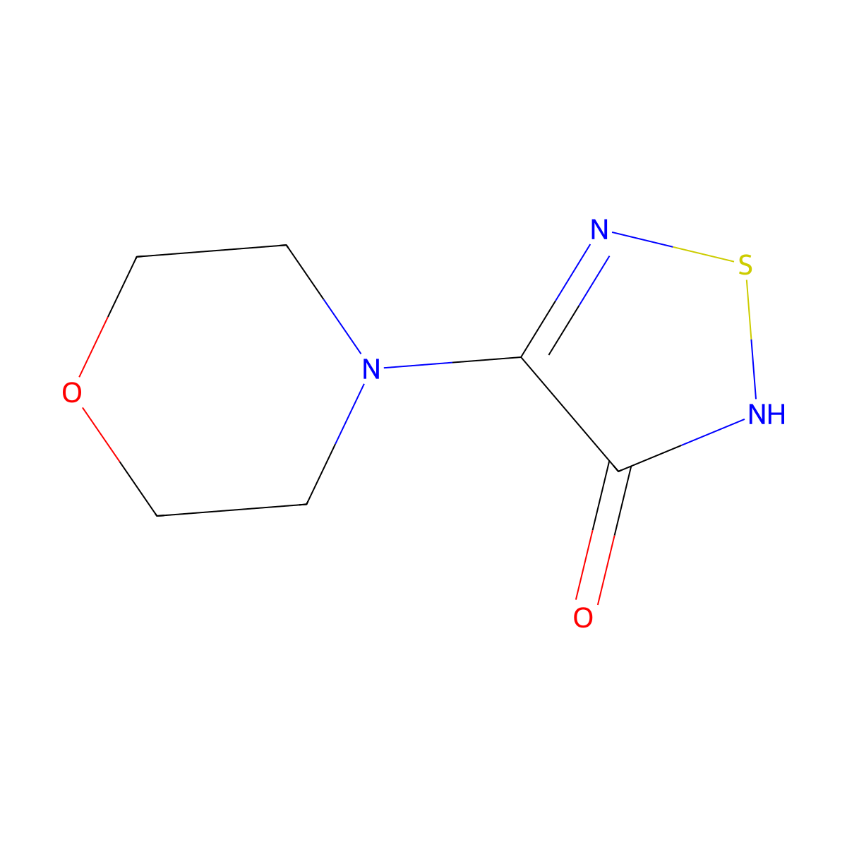 3-Hydroxy-4-morpholino-1,2,5-thiadiazole molecular structure, CAS 30165-97-0