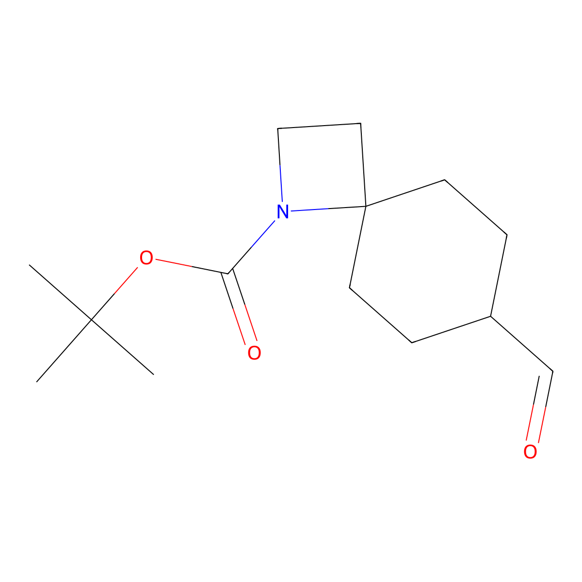 Tert-butyl 7-formyl-1-azaspiro[3.5]nonane-1-carboxylate molecular structure, CAS 3016510-23-6