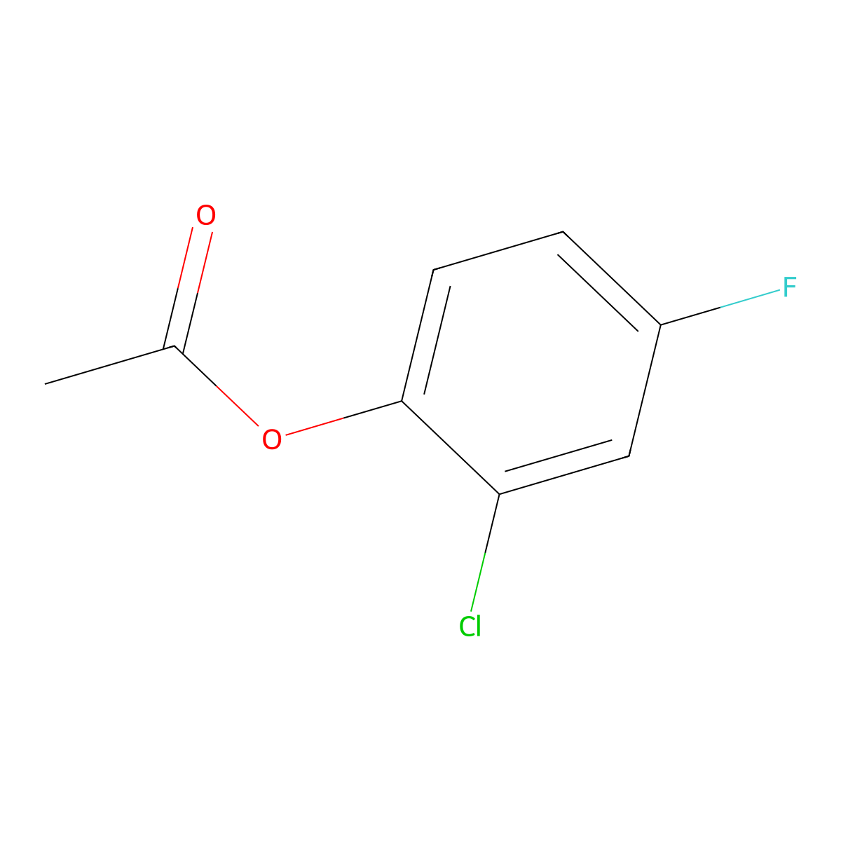 2-Chloro-4-fluorophenyl acetate molecular structure, CAS 301653-18-9