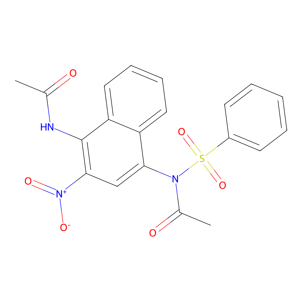 N-[4-[acetyl(benzenesulfonyl)amino]-2-nitronaphthalen-1-yl]acetamide molecular structure, CAS 301655-02-7