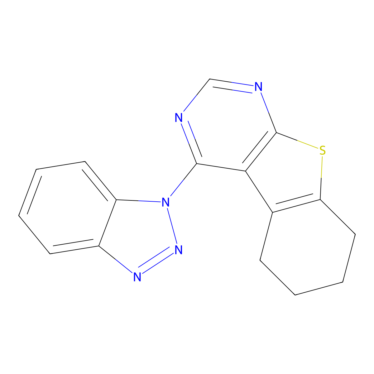 4-(1-Benzotriazolyl)-5,6,7,8-tetrahydro-[1]benzothiolo[2,3-d]pyrimidine molecular structure, CAS 301655-08-3