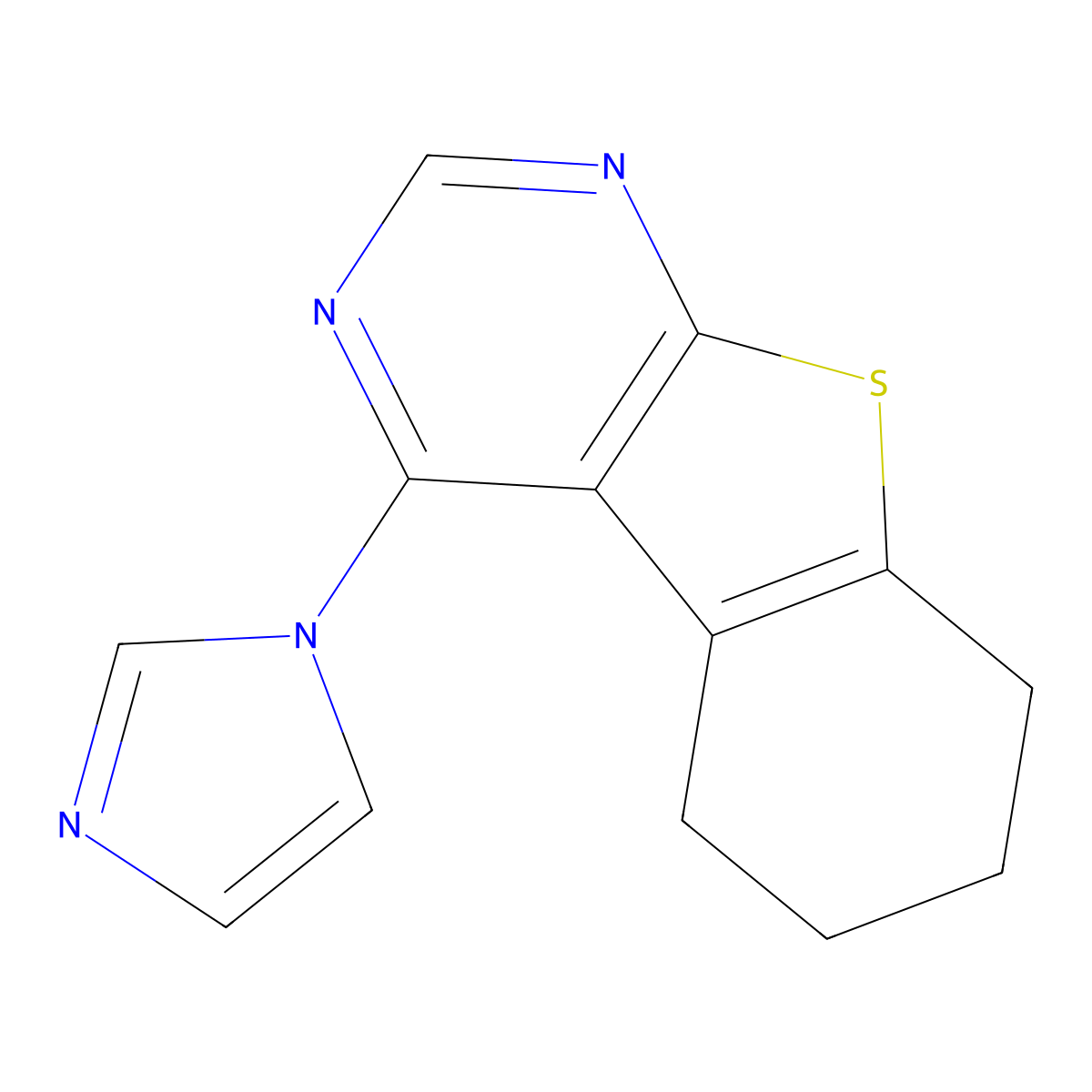 4-(1H-imidazol-1-yl)-5,6,7,8-tetrahydro[1]benzothieno[2,3-d]pyrimidine molecular structure, CAS 301655-13-0
