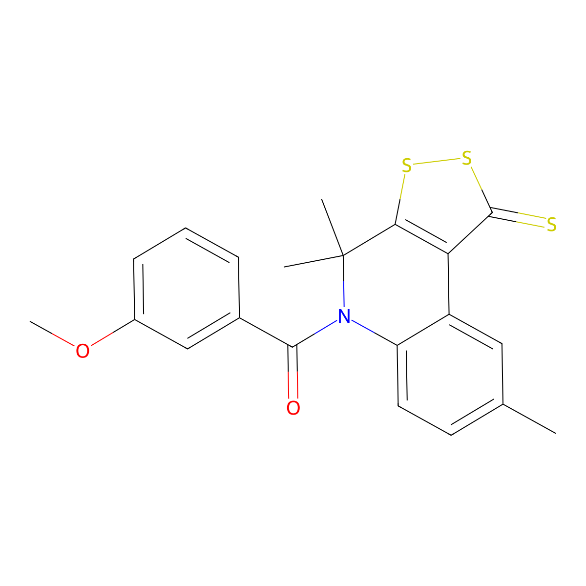 5-(3-methoxybenzoyl)-4,4,8-trimethyl-4,5-dihydro-1H-[1,2]dithiolo[3,4-c]quinoline-1-thione molecular structure, CAS 301655-57-2