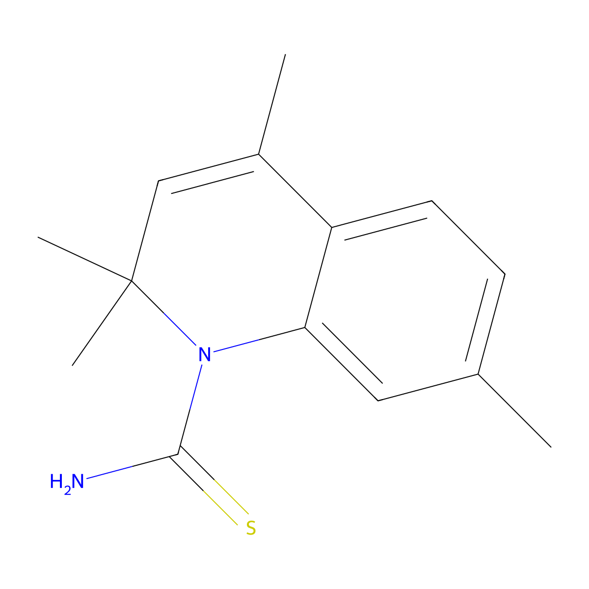 2,2,4,7-Tetramethylquinoline-1-carbothioamide molecular structure, CAS 301655-63-0