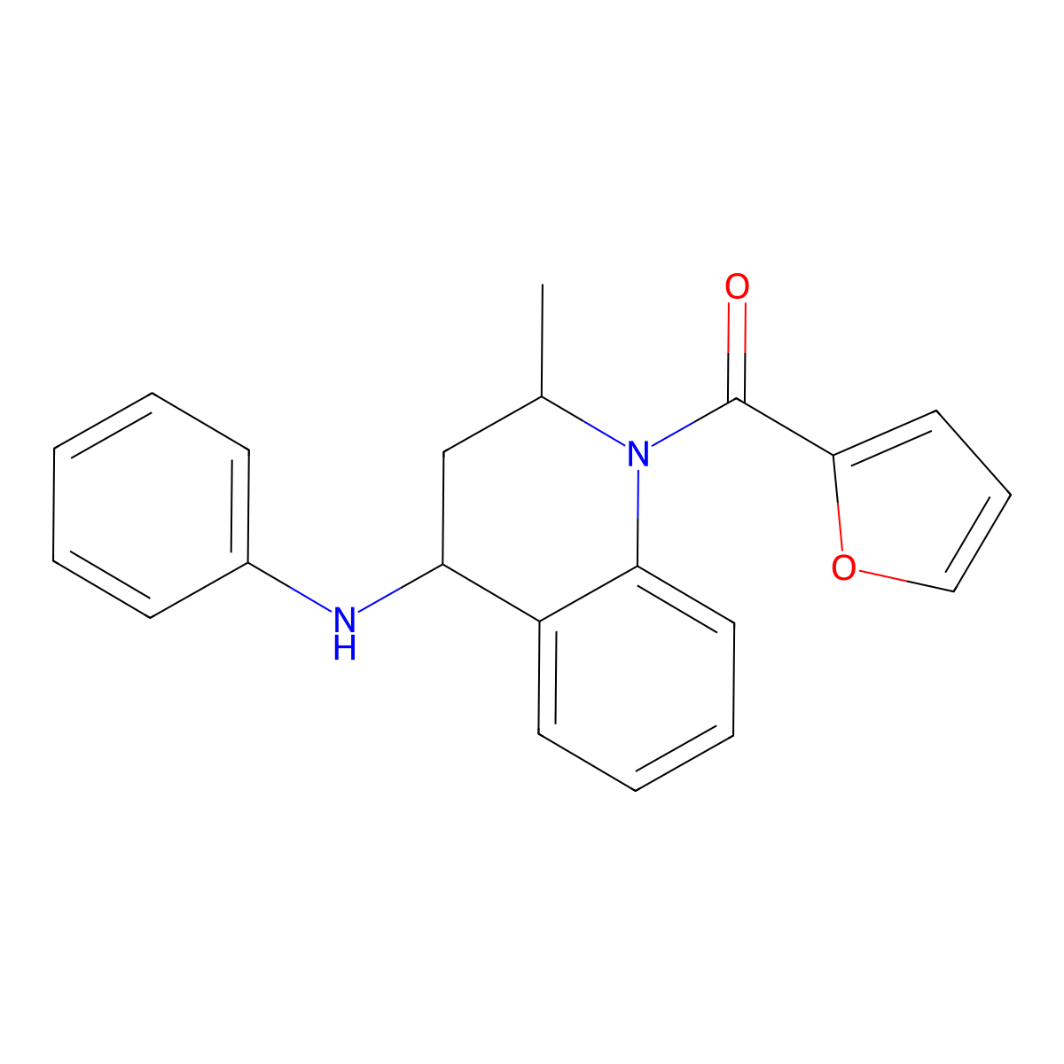 1-(2-furoyl)-2-methyl-N-phenyl-1,2,3,4-tetrahydroquinolin-4-amine molecular structure, CAS 301655-67-4