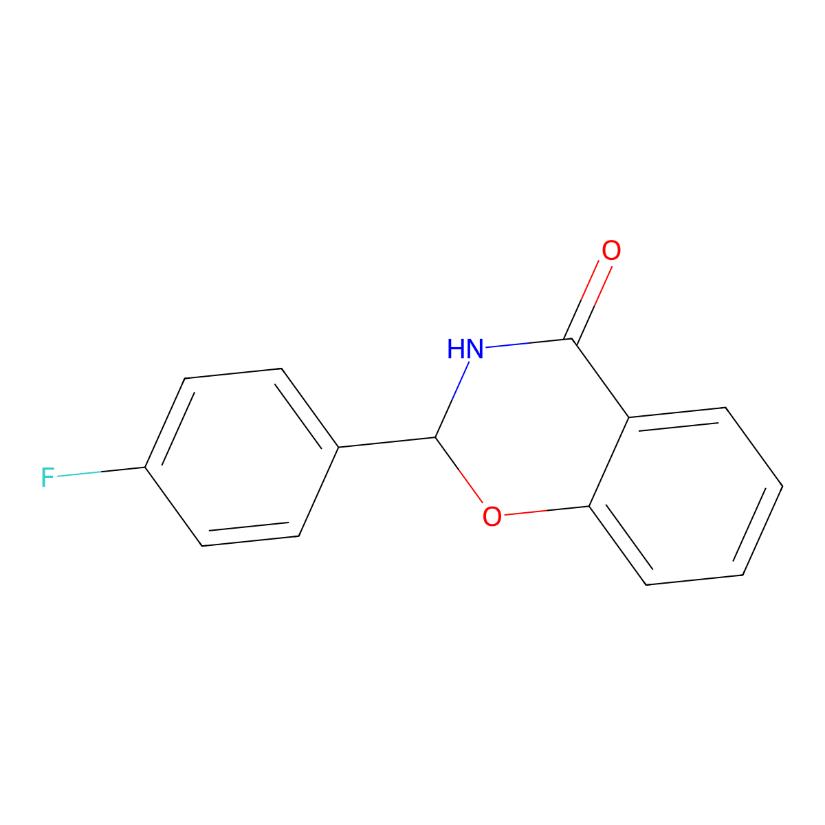 2-(4-Fluoro-phenyl)-2,3-dihydro-benzo[e][1,3]oxazin-4-one molecular structure, CAS 301655-88-9