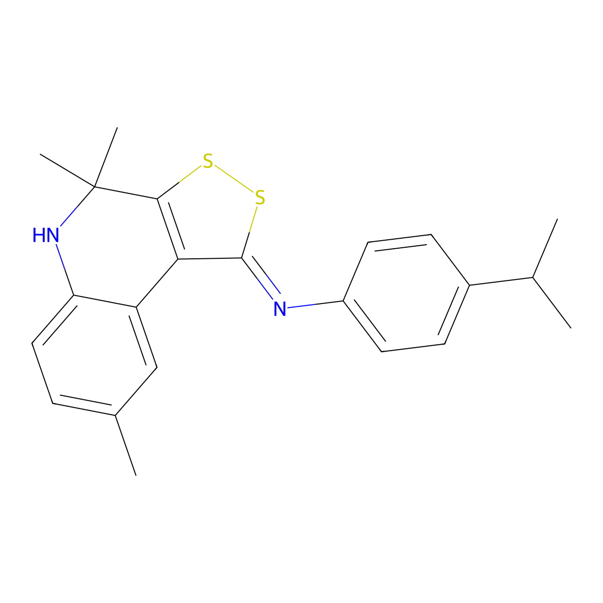 4,4,8-trimethyl-N-(4-propan-2-ylphenyl)-5H-dithiolo[3,4-c]quinolin-1-imine molecular structure, CAS 301655-95-8