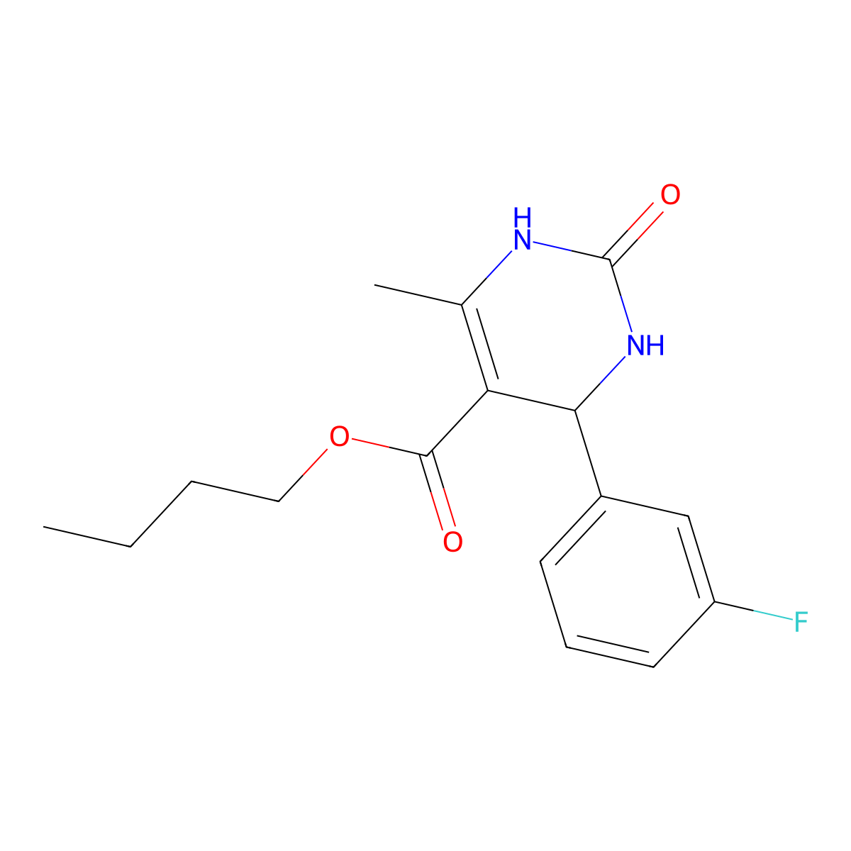 Butyl 4-(3-fluorophenyl)-6-methyl-2-oxo-1,2,3,4-tetrahydropyrimidine-5-carboxylate molecular structure, CAS 301655-98-1