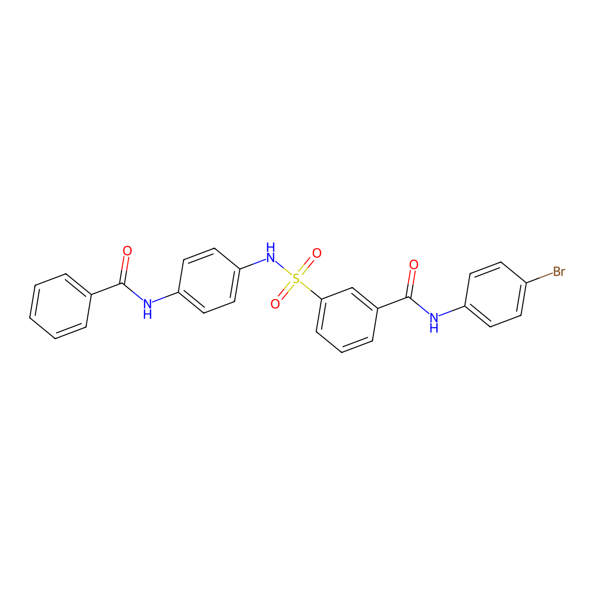 3-[(4-benzamidophenyl)sulfamoyl]-N-(4-bromophenyl)benzamide molecular structure, CAS 301656-23-5