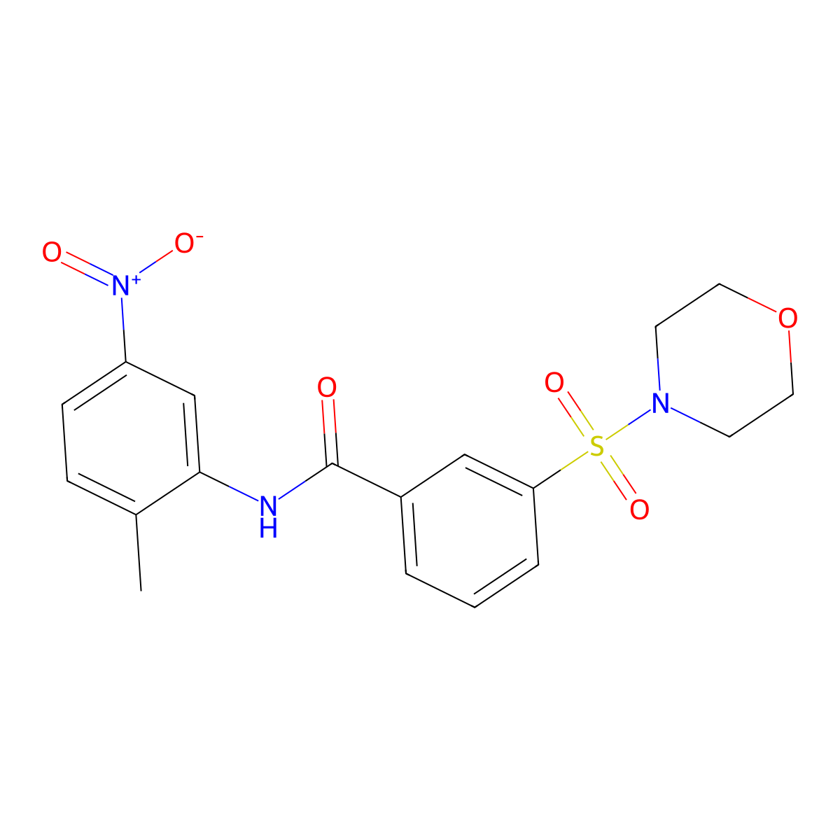 N-(2-methyl-5-nitrophenyl)-3-morpholin-4-ylsulfonylbenzamide molecular structure, CAS 301656-46-2
