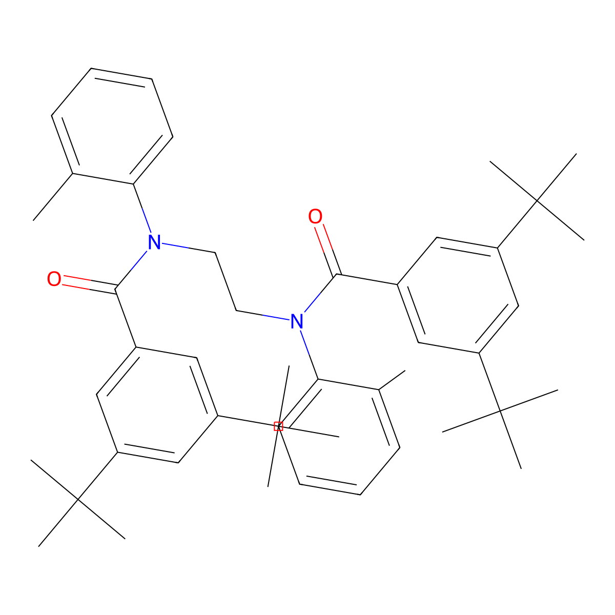 3,5-ditert-butyl-N-[2-(N-(3,5-ditert-butylbenzoyl)-2-methylanilino)ethyl]-N-(2-methylphenyl)benzamide molecular structure, CAS 301656-81-5