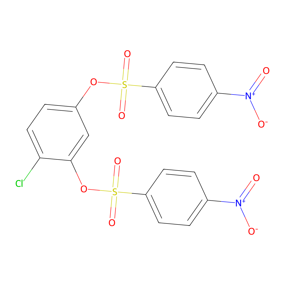 [4-Chloro-3-(4-nitrophenyl)sulfonyloxyphenyl] 4-nitrobenzenesulfonate molecular structure, CAS 301657-11-4